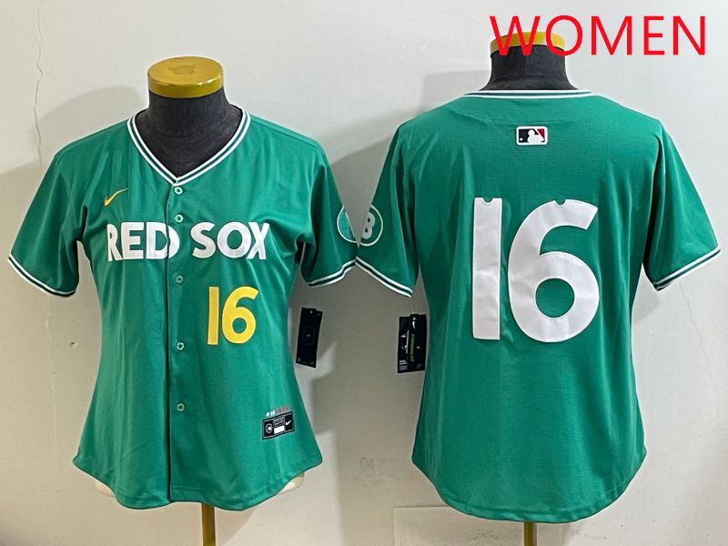 Women Boston Red Sox #16 No Name Green Joint Name Nike 2025 MLB Jersey style 5->women mlb jersey->Women Jersey